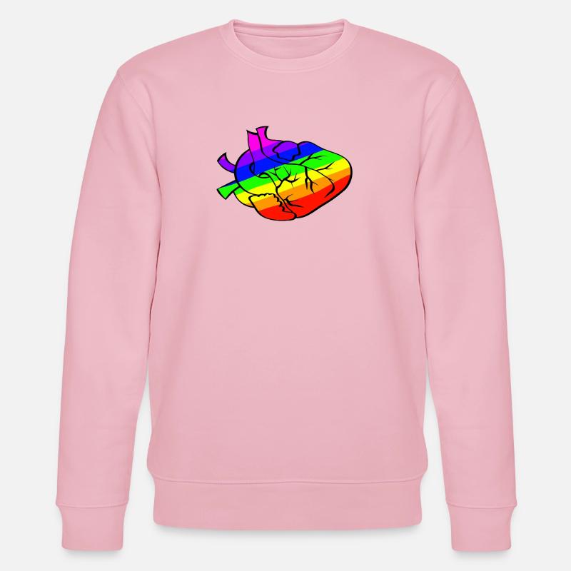 Regenbogenherz mit rissigen Linien - Stanley/Stella Unisex Bio-Sweatshirt CHANGER  - Hellrosa