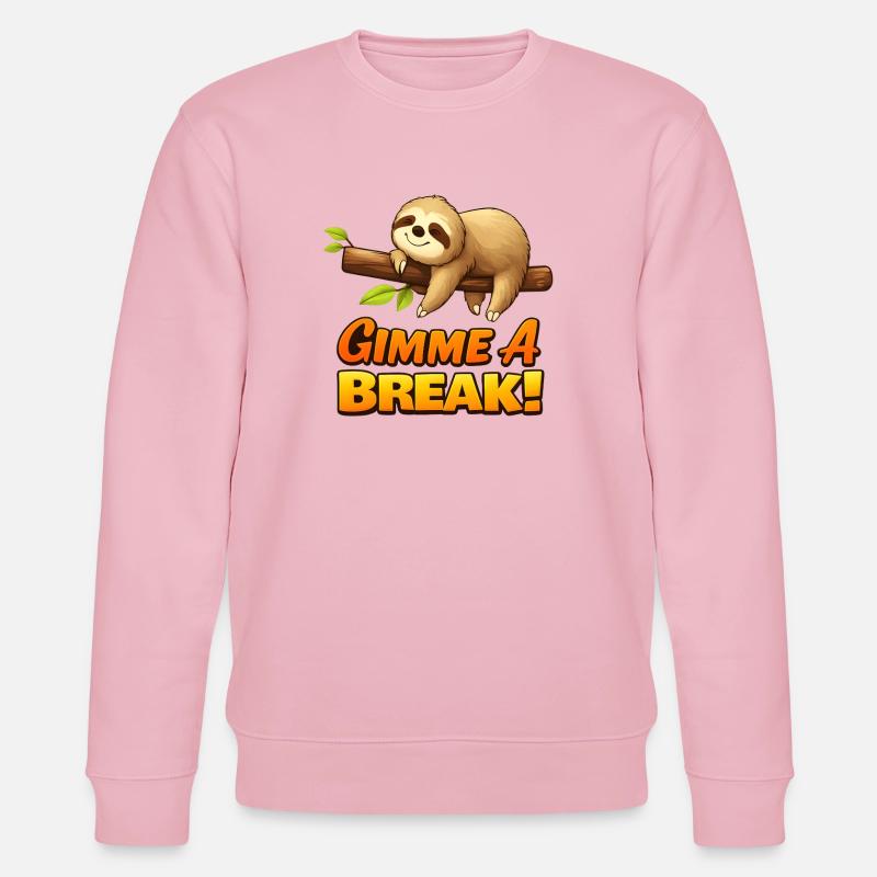 Faulpelz Faultier Gimme A Break Design - Stanley/Stella Unisex Bio-Sweatshirt CHANGER  - Hellrosa