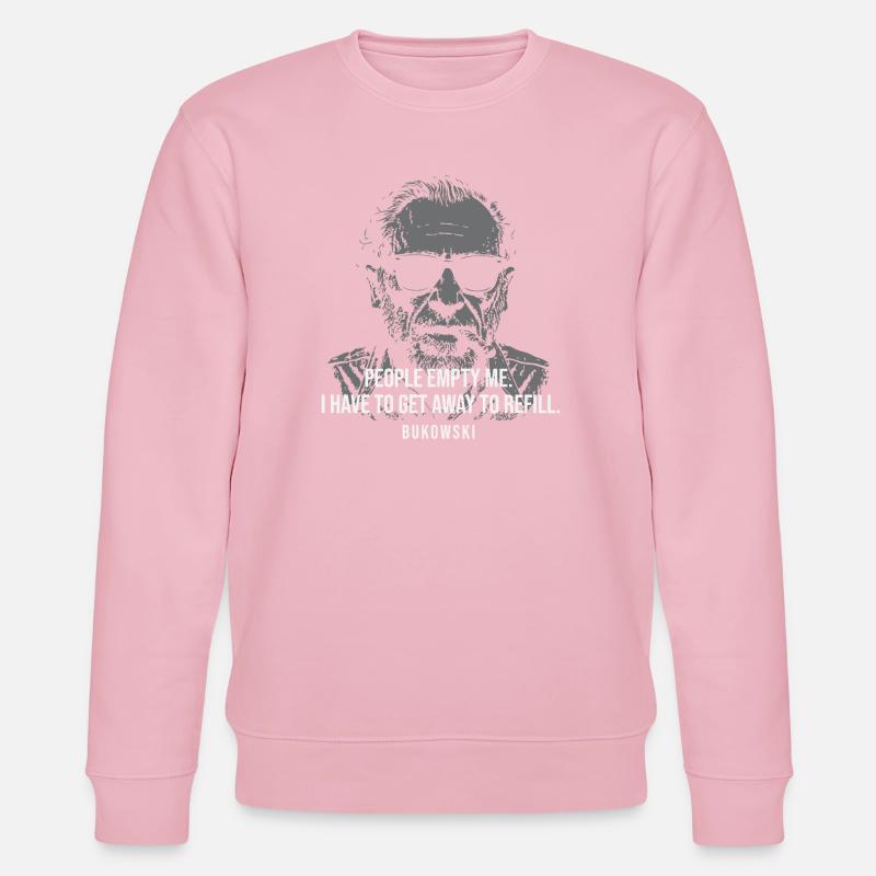 Charles-Bukowski-Zitat über Menschen - Stanley/Stella Unisex Bio-Sweatshirt CHANGER  - Hellrosa