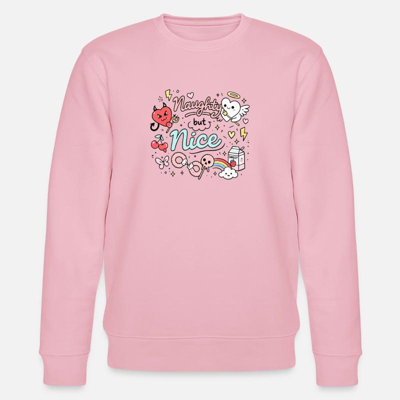 Déclaration de Gribouillis Espiègle Mais Espiègle - Sweat bio CHANGER Stanley/Stella Unisexe - rose pâle