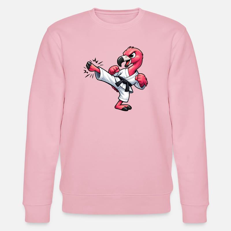 Flamingo Karate Tritt Kampfsport Kampfkunst - Stanley/Stella Unisex Bio-Sweatshirt CHANGER  - Hellrosa