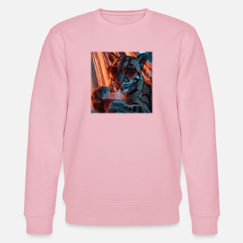 Chilliger Nebelparder Neon Hängematte Design - Stanley/Stella Unisex Bio-Sweatshirt CHANGER  - Hellrosa
