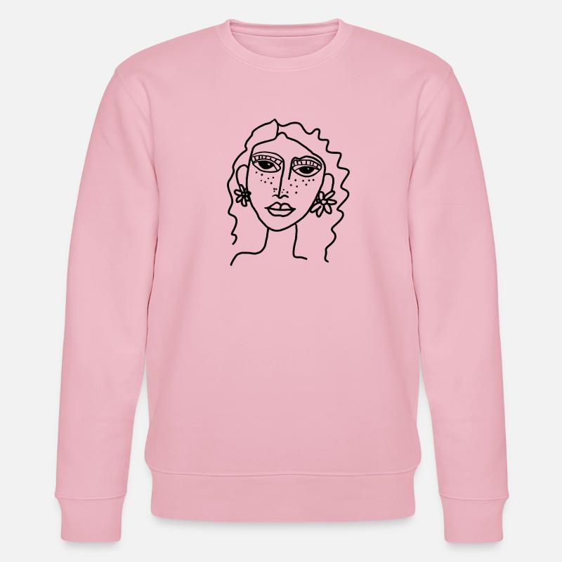 Gesicht einfach  - Stanley/Stella Unisex Bio-Sweatshirt CHANGER  - Hellrosa