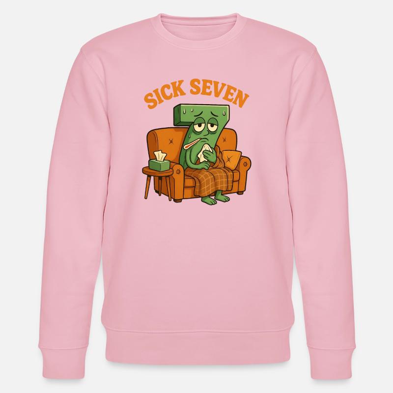 Sechs, Sieben, Kranke, Sieben, - Stanley/Stella Unisex Bio-Sweatshirt CHANGER  - Hellrosa