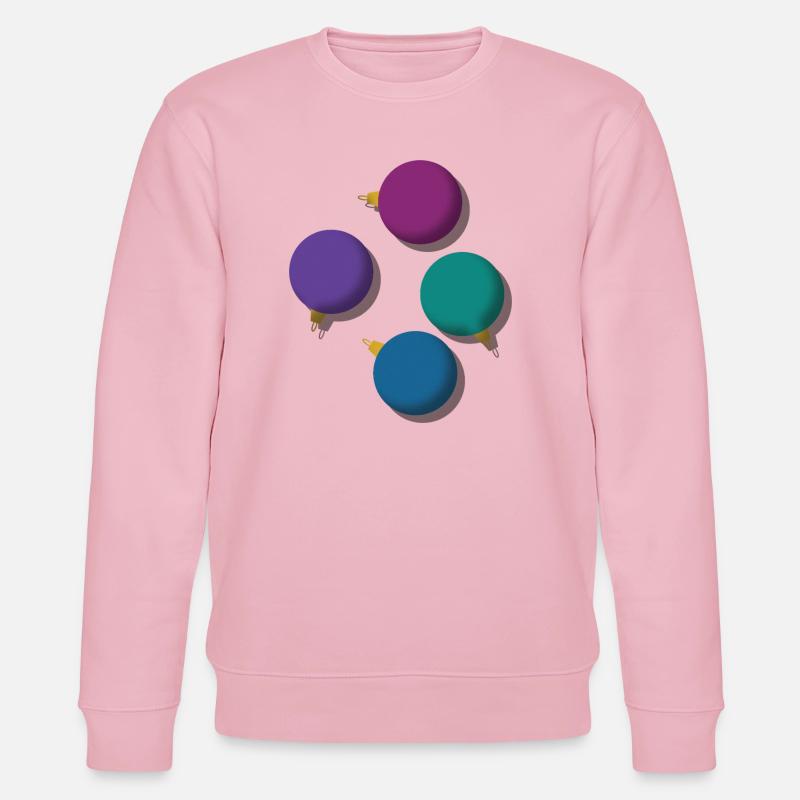 4 bunte Weihnachtskugeln  - Stanley/Stella Unisex Bio-Sweatshirt CHANGER  - Hellrosa