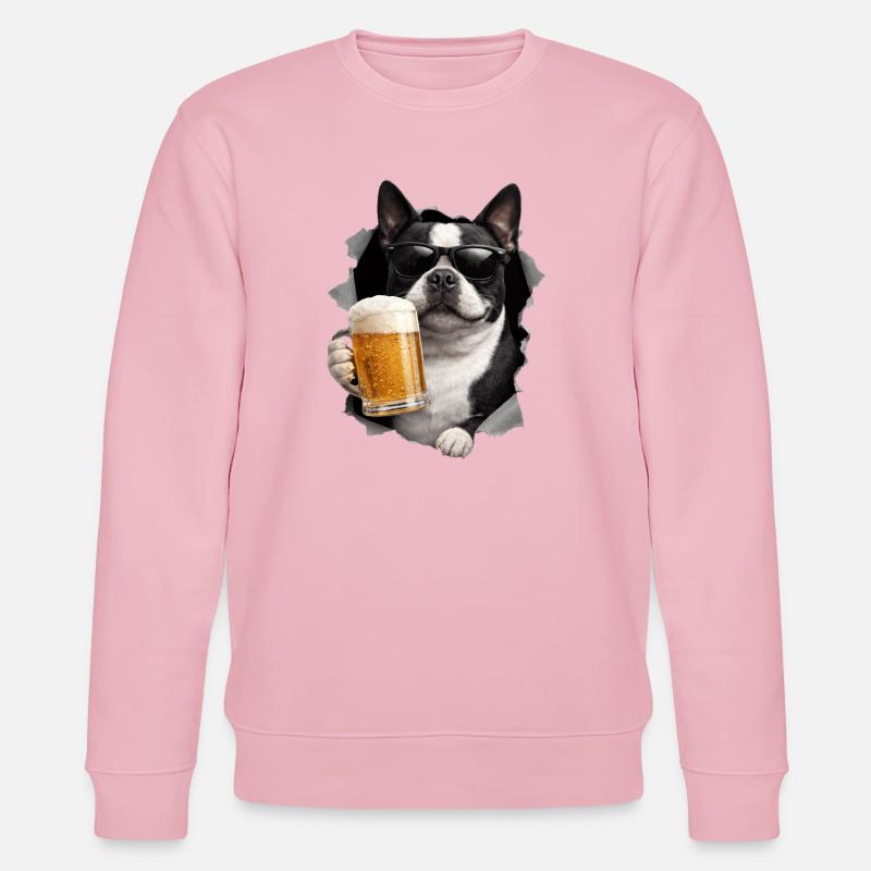 Boston Terrier Bier - Stanley/Stella Unisex Bio-Sweatshirt CHANGER  - Hellrosa