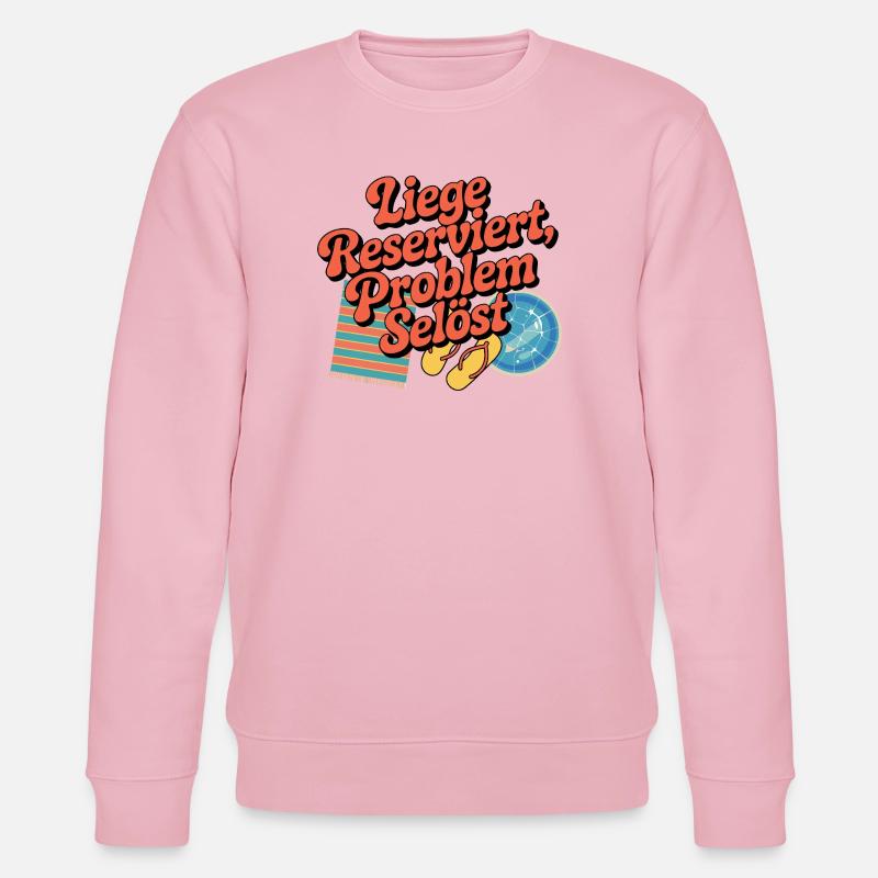 Lounger Reserved Problem solves funny beach - Stanley/Stella CHANGER Unisex Organic Sweatshirt - cotton pink