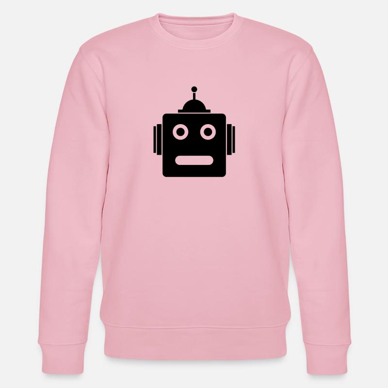 Roboterkopf - Stanley/Stella Unisex Bio-Sweatshirt CHANGER  - Hellrosa