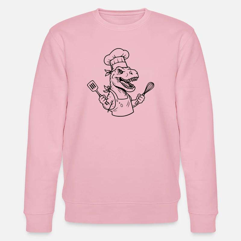 T-rex Cook - Stanley/Stella Unisex Bio-Sweatshirt CHANGER  - Hellrosa