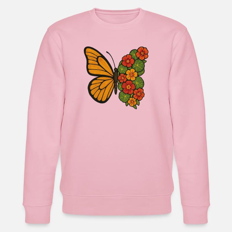 Butterfly Bloom Split - Stanley/Stella Unisex Bio-Sweatshirt CHANGER  - Hellrosa