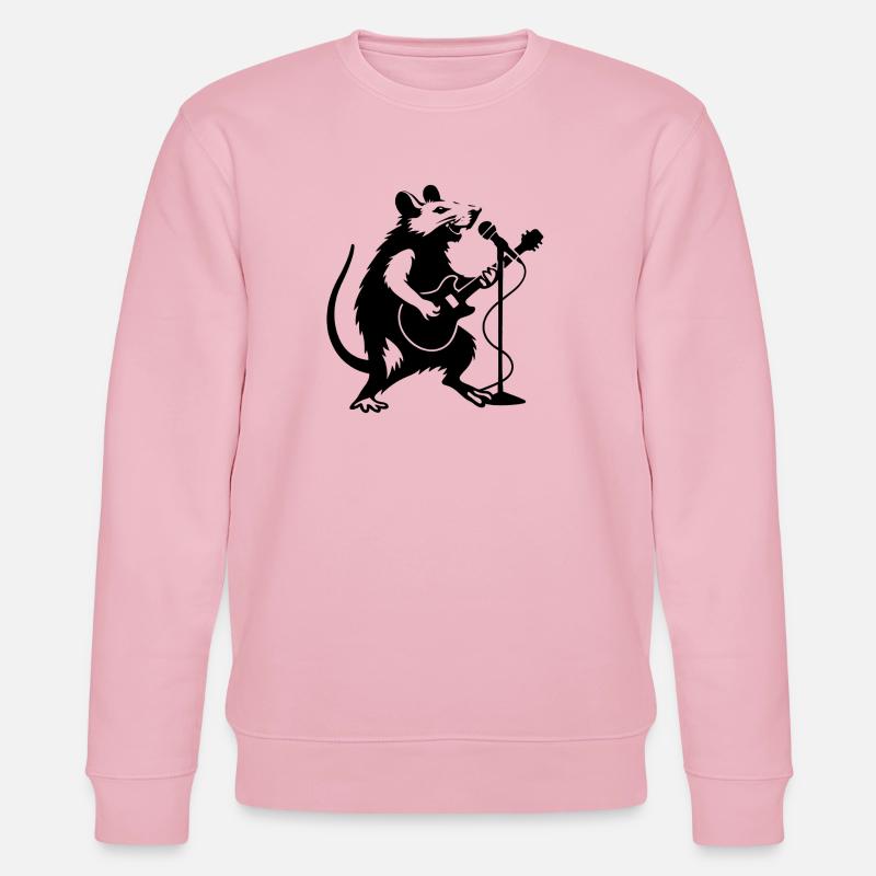 Ratterrockstar mit Gitarre - Stanley/Stella Unisex Bio-Sweatshirt CHANGER - Hellrosa