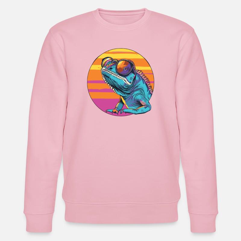 Chamäleon mit Sonnenbrille - Stanley/Stella Unisex Bio-Sweatshirt CHANGER  - Hellrosa