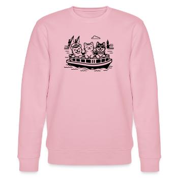 Hafen Katzen Hunde Hafenrundfahrt Hamburg  - Stanley/Stella Unisex Bio-Sweatshirt CHANGER  - Hellrosa - Vorne - Jaron (178cm) & Liana (172cm)