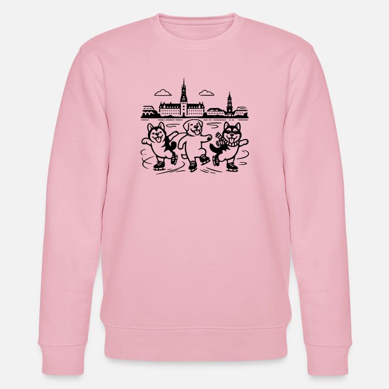 Schlittschuh Mimalistisch Line Art - Stanley/Stella Unisex Bio-Sweatshirt CHANGER  - Hellrosa