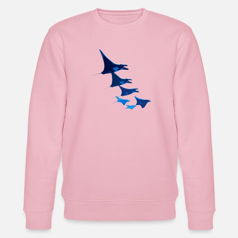 Manta Ray, Devil Ray, Stingray, Diver - Stanley/Stella CHANGER Unisex Organic Sweatshirt - cotton pink