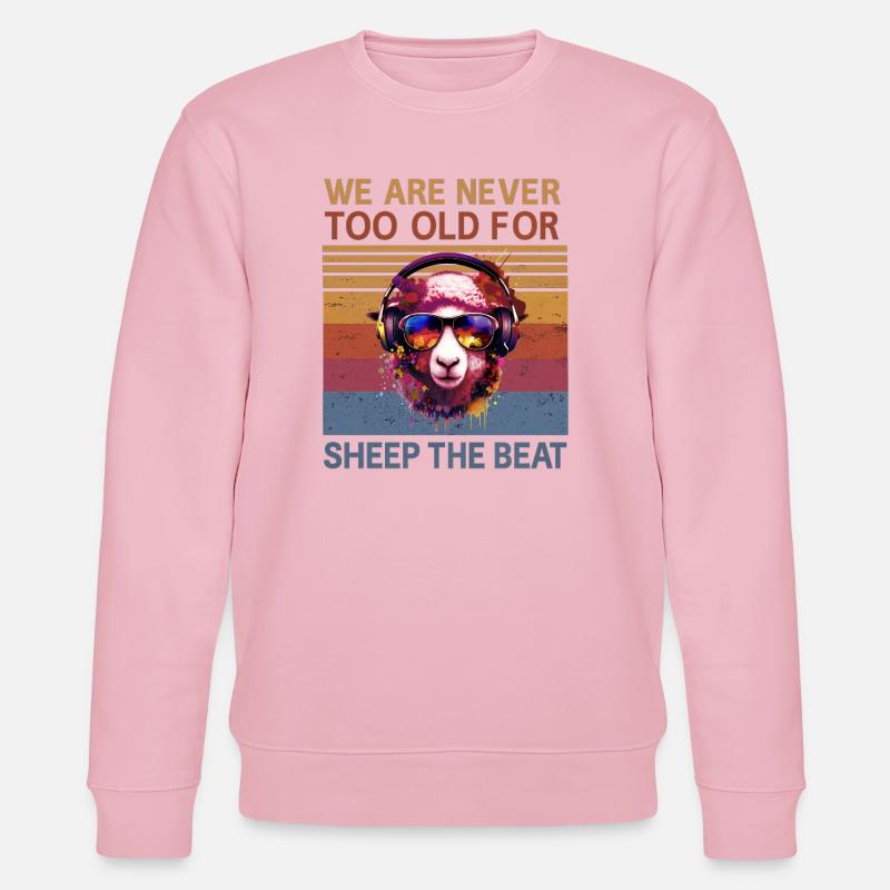 Sheep Beat Retro Vibes - Stanley/Stella Unisex Bio-Sweatshirt CHANGER  - Hellrosa