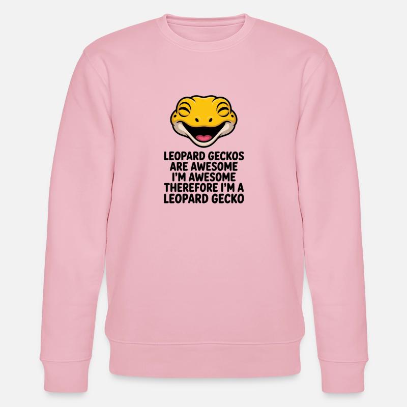 Lächelnder Gecko auf Schwarz - Stanley/Stella Unisex Bio-Sweatshirt CHANGER  - Hellrosa