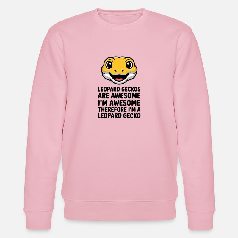Leopardgekko-Cartoon-Lächeln - Stanley/Stella Unisex Bio-Sweatshirt CHANGER  - Hellrosa