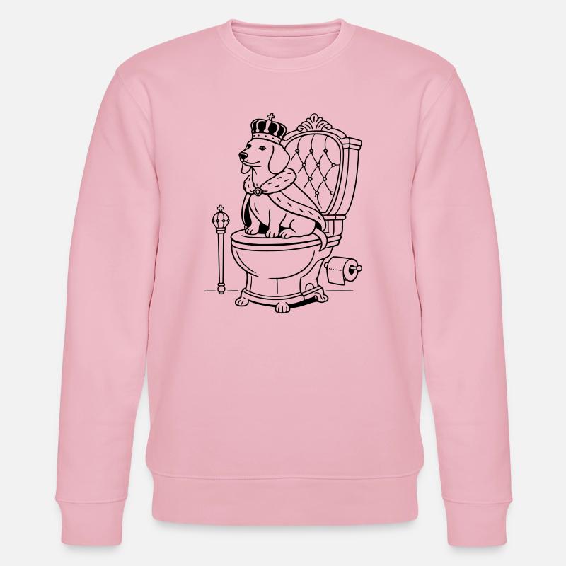 dackel thron toilette line art - Stanley/Stella Unisex Bio-Sweatshirt CHANGER - Hellrosa