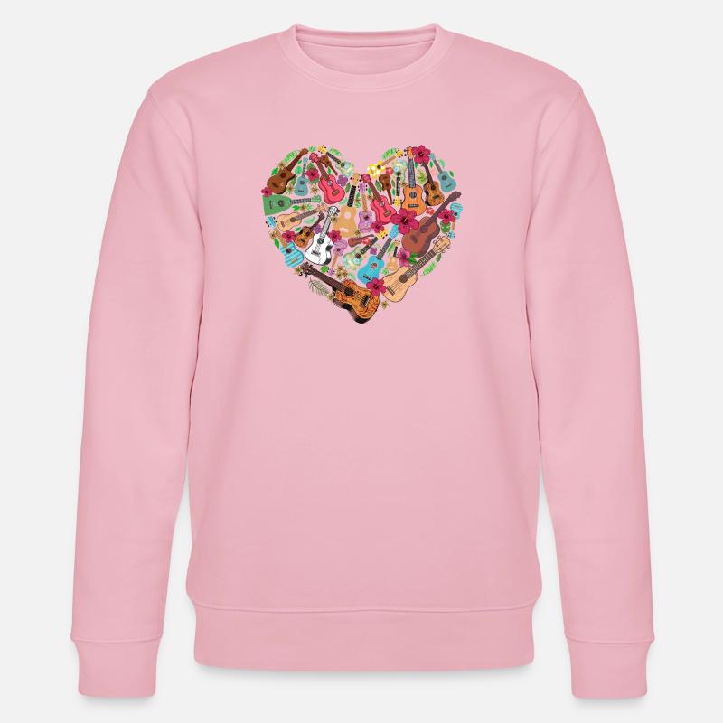 Hawaiian Ukulele Uke Heart - Stanley/Stella Unisex Bio-Sweatshirt CHANGER  - Hellrosa