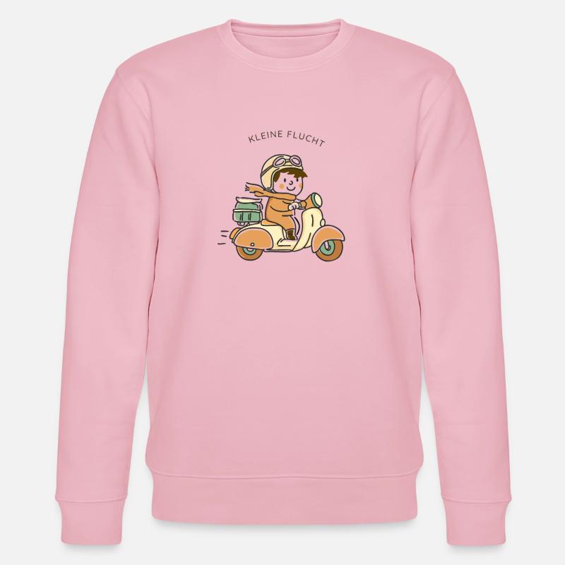 Kleine Flucht – Roller Illustration - Stanley/Stella Unisex Bio-Sweatshirt CHANGER  - Hellrosa
