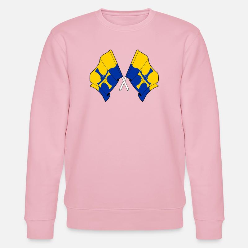Two flags crossed – Durham - Stanley/Stella CHANGER Unisex Organic Sweatshirt - cotton pink