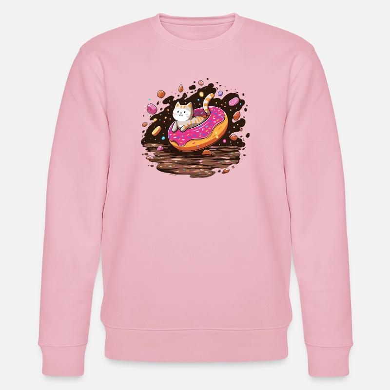 Donut pour chat avec des vermicelles - Sweat bio CHANGER Stanley/Stella Unisexe - rose pâle