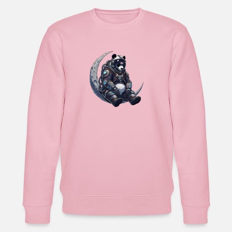 Panda Astronaut  - Stanley/Stella Unisex Bio-Sweatshirt CHANGER  - Hellrosa