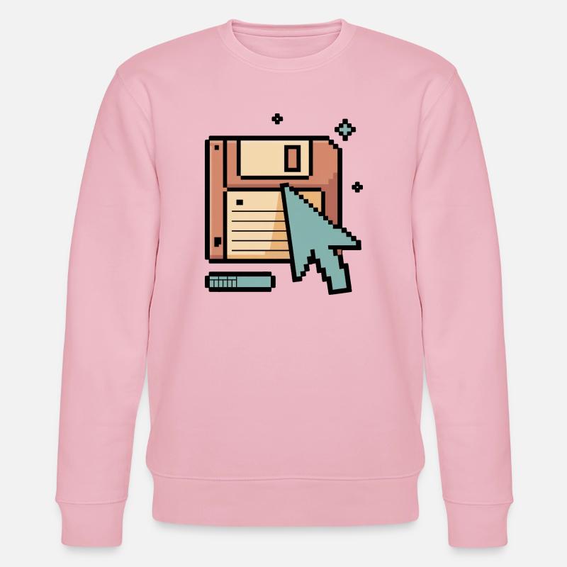 Floppy Disk Retro Internet - Stanley/Stella Unisex Bio-Sweatshirt CHANGER  - Hellrosa