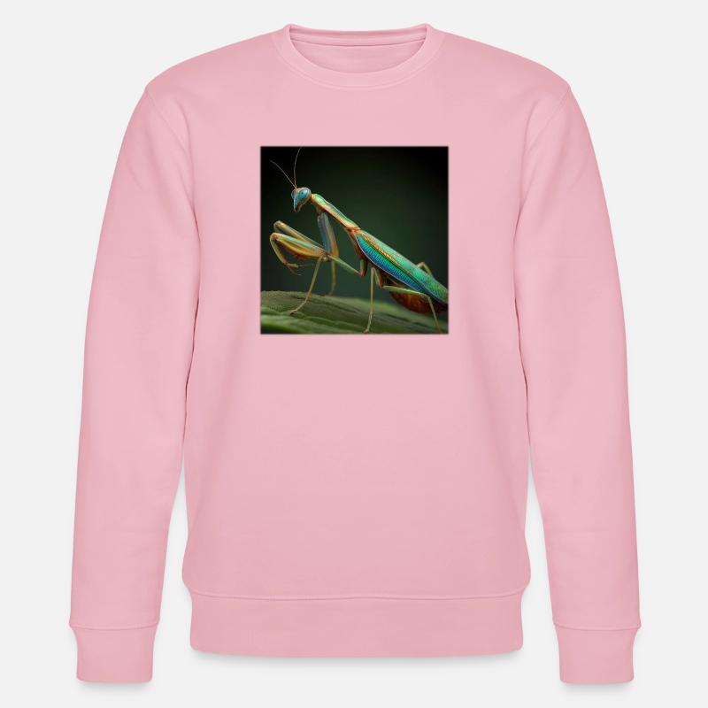 Schillernde Gottesanbeterin im Makro-Stil - Stanley/Stella Unisex Bio-Sweatshirt CHANGER  - Hellrosa