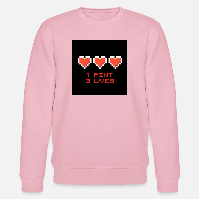 Pixel Hearts 1 pint 3 vies - Sweat bio CHANGER Stanley/Stella Unisexe - rose pâle