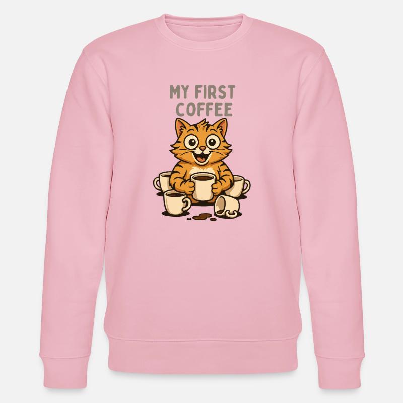 Mon premier chat de café - Sweat bio CHANGER Stanley/Stella Unisexe - rose pâle