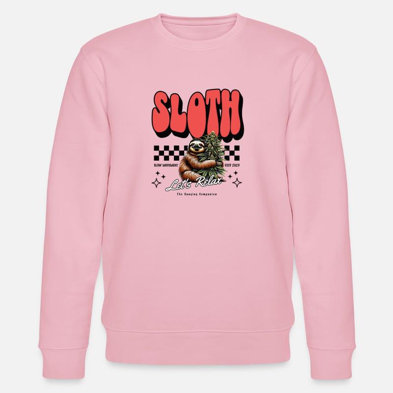 Sloth Relax – Chill Pattern Cannabis défectueux - Sweat bio CHANGER Stanley/Stella Unisexe - rose pâle
