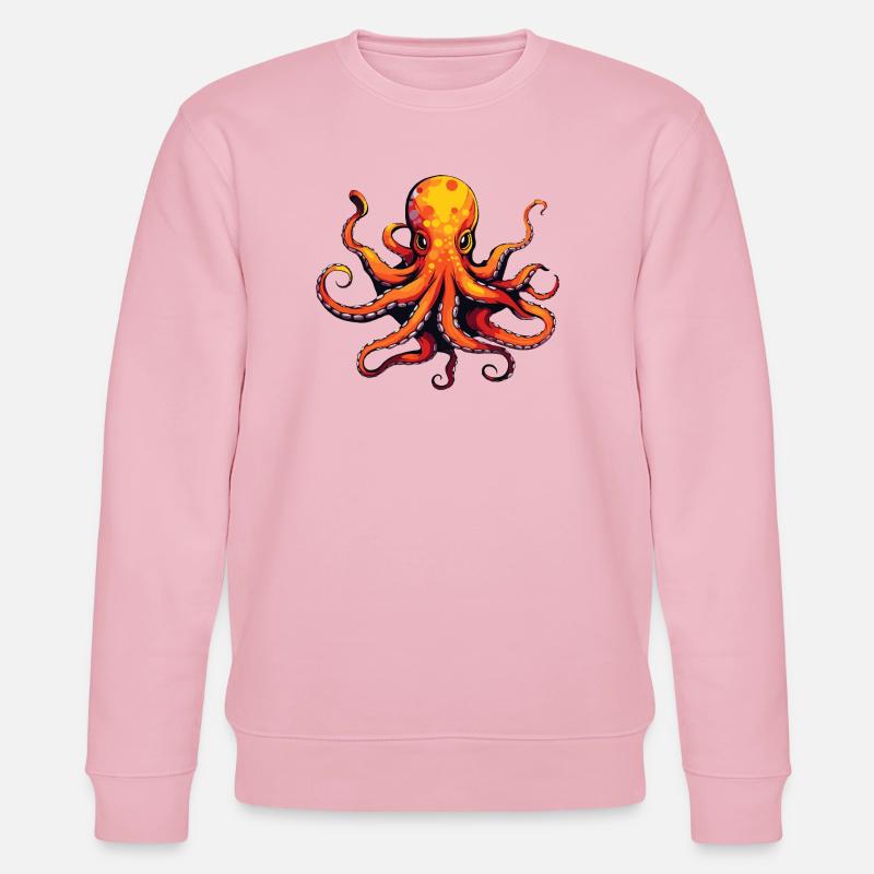 Tintenfisch Krake Tier - Stanley/Stella Unisex Bio-Sweatshirt CHANGER  - Hellrosa