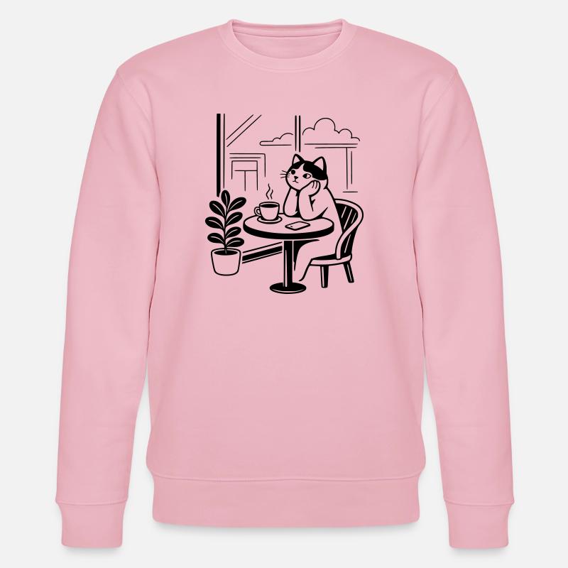 Thoughtful Cat Cafe - Stanley/Stella CHANGER Unisex Organic Sweatshirt - cotton pink
