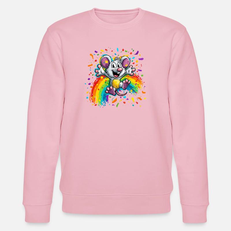 Regenbogen-Maus Farbschauer - Stanley/Stella Unisex Bio-Sweatshirt CHANGER  - Hellrosa