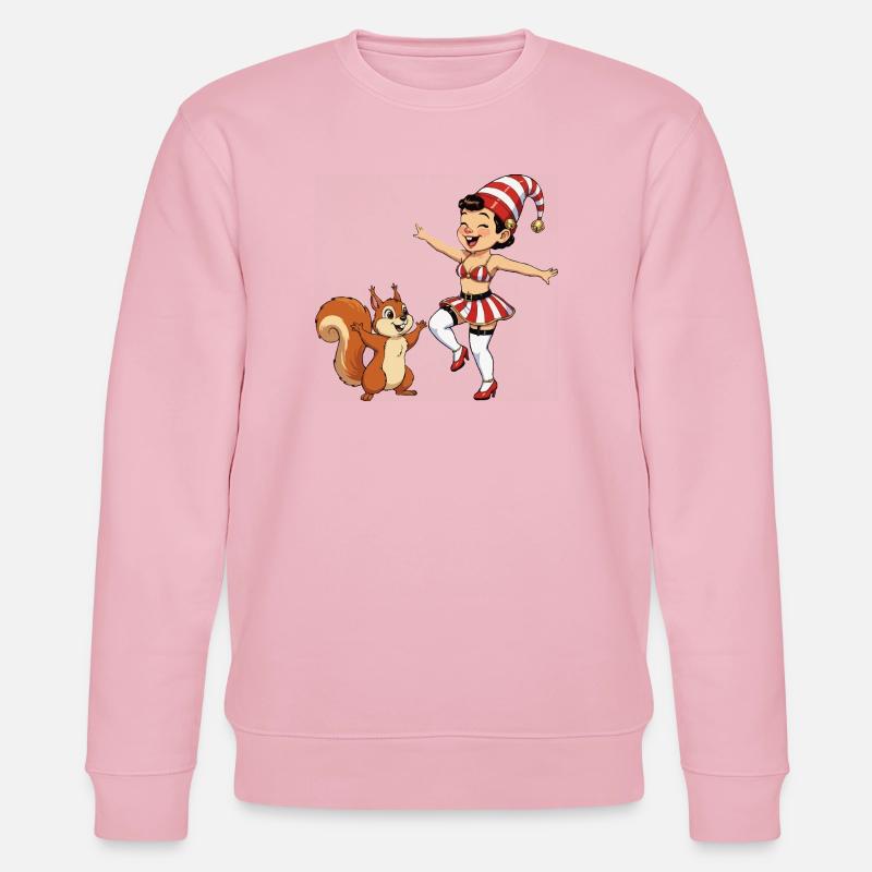 Leprechaun-Mädchen mit Eichhörnchen - Stanley/Stella Unisex Bio-Sweatshirt CHANGER  - Hellrosa