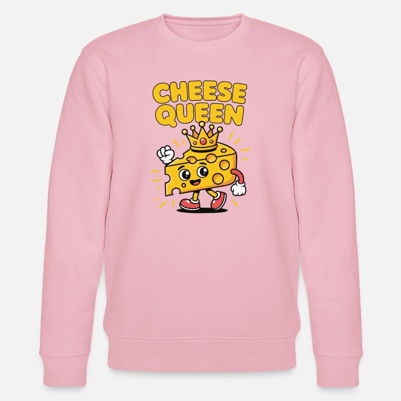 Cheese Queen – Käse mit Krone - Stanley/Stella Unisex Bio-Sweatshirt CHANGER - Hellrosa
