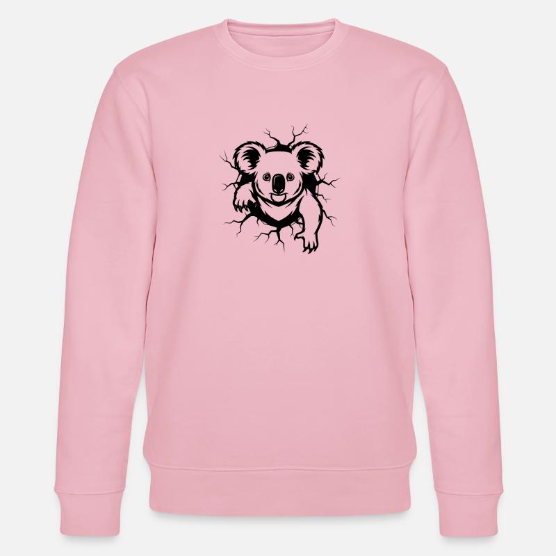Koala Wanddurchbruch – Cooles Tier Wandbruch - Stanley/Stella Unisex Bio-Sweatshirt CHANGER  - Hellrosa