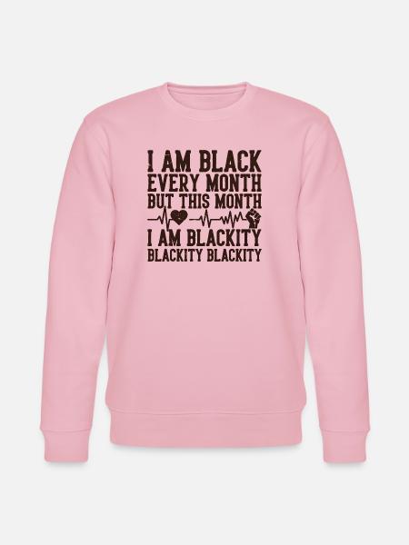 Blackity Black Month Herzschlag-Faust - Stanley/Stella Unisex Bio-Sweatshirt CHANGER - Hellrosa