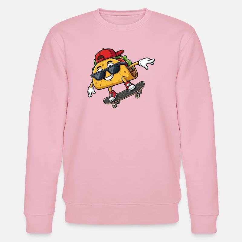 Cooler Taco Skateboard Skateboarder Spruch - Stanley/Stella Unisex Bio-Sweatshirt CHANGER  - Hellrosa