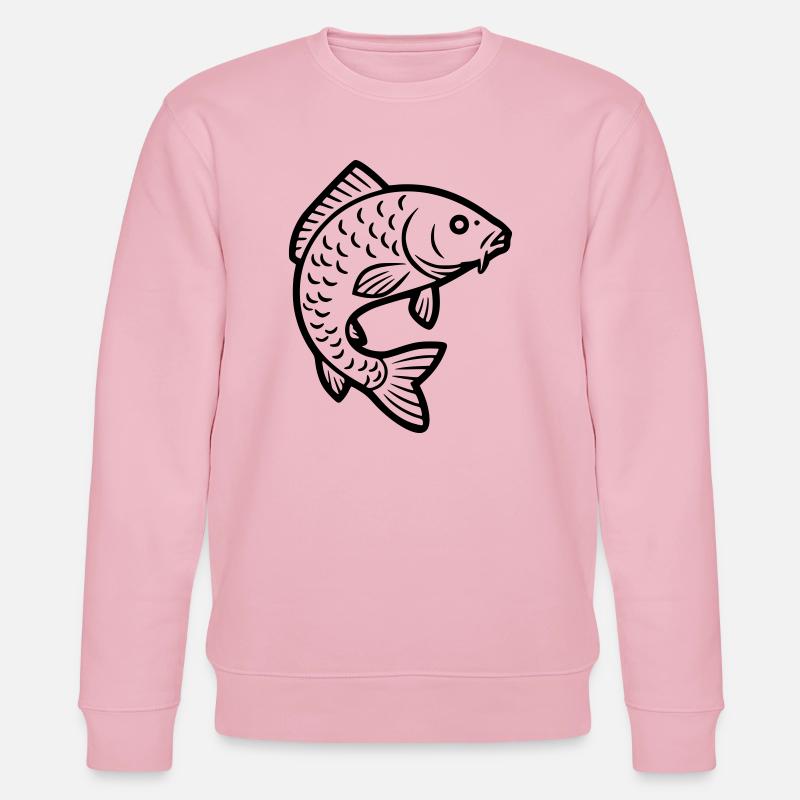 Karpfen Springend Fisch Angeln - Stanley/Stella Unisex Bio-Sweatshirt CHANGER  - Hellrosa