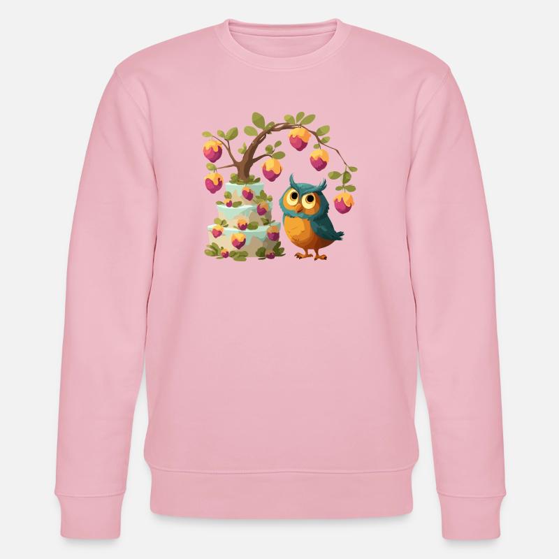 Eule am Obstkuchenbaum - Stanley/Stella Unisex Bio-Sweatshirt CHANGER  - Hellrosa