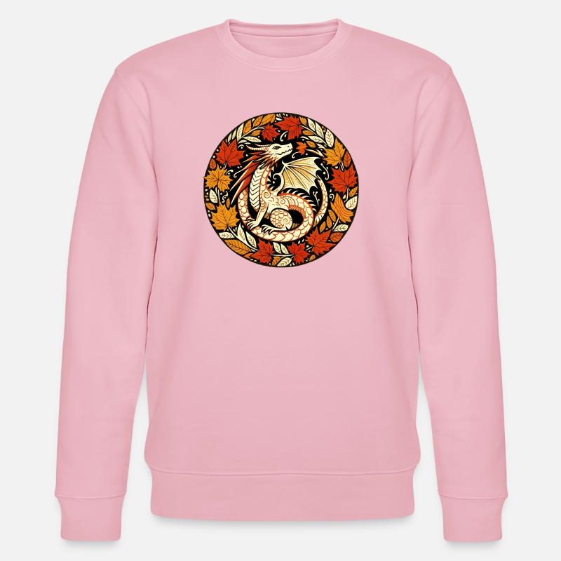 Herbstdrachen-Rundblattmuster - Stanley/Stella Unisex Bio-Sweatshirt CHANGER  - Hellrosa