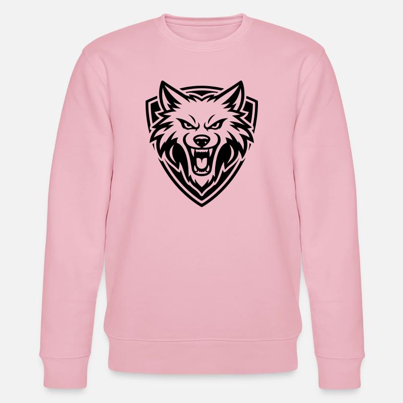 Wolf Kopf Wappen - Stanley/Stella Unisex Bio-Sweatshirt CHANGER  - Hellrosa