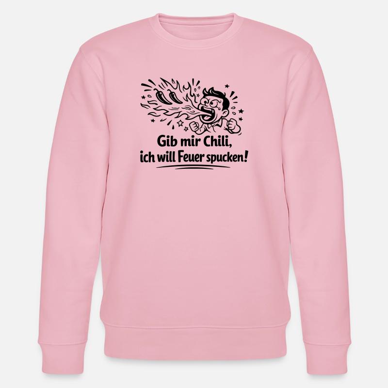 Cracher du feu Mangeant du chili - Sweat bio CHANGER Stanley/Stella Unisexe - rose pâle