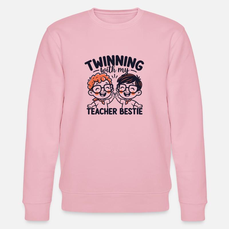 Partnerschaft mit meiner Lehrer-Bestie - Stanley/Stella Unisex Bio-Sweatshirt CHANGER  - Hellrosa