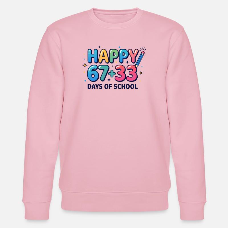 Happy 100 Days School Mathematik-Gleichung - Stanley/Stella Unisex Bio-Sweatshirt CHANGER - Hellrosa