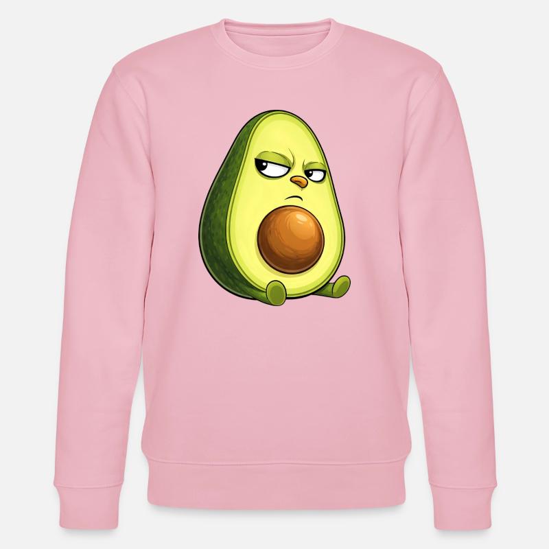 Coole Avocado mit Sonnenbrille skeptischer Blick - Stanley/Stella Unisex Bio-Sweatshirt CHANGER  - Hellrosa