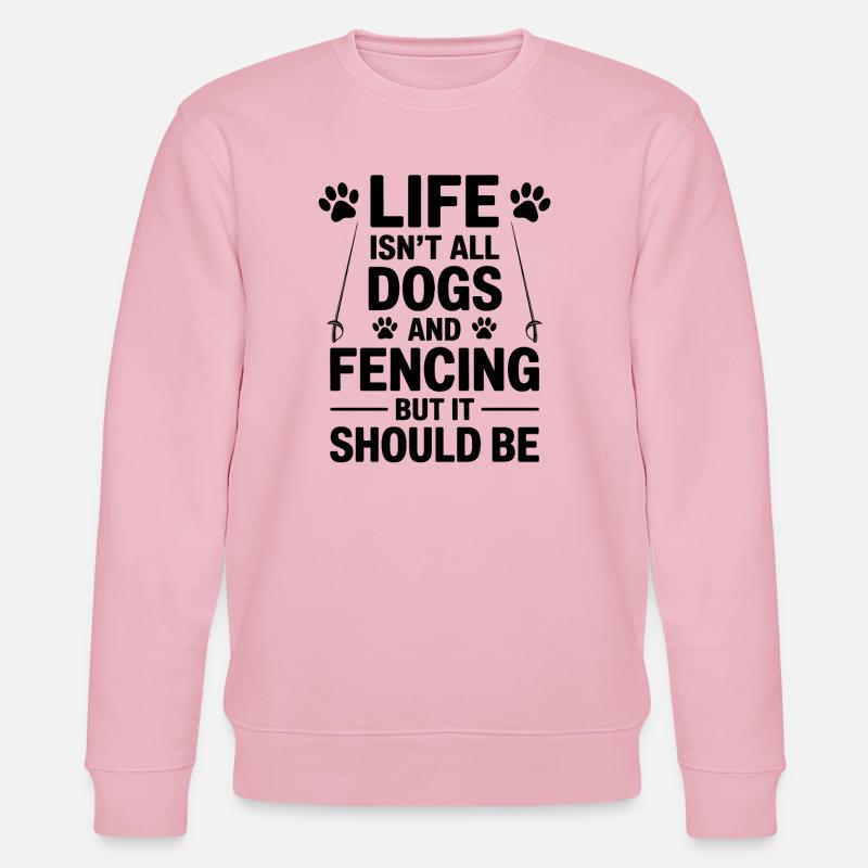 Fechten Sprüche Hunde Lustiges Fechten Geschenk - Stanley/Stella Unisex Bio-Sweatshirt CHANGER  - Hellrosa